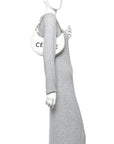 Smooth Calfskin Ava Logo Shoulder Bag White