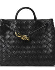 Nappa Intrecciato Small Andiamo Shoulder Bag Black