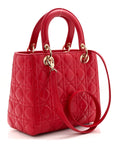 Lambskin Cannage Medium Lady D1OR Red