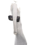 Glazed Calfskin Quilted Reissue Double Flap Clutch Black