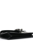 Dollar Calfskin Enamel Small Dionysus Shoulder Bag Black Electric Blue