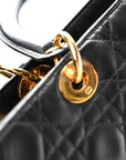 Lambskin Cannage Large Lady D1OR Black