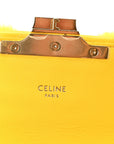 Fluffy Shearling Triomphe Claude Chain Shoulder Bag Yellow