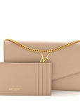 Grain De Poudre Monogram Uptown Chain Wallet Taupe