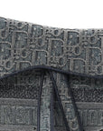 Oblique Embroidered Saddle Bag Denim Blue