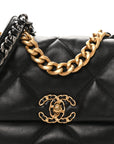 Lambskin Quilted Medium CHNL 19 Flap Black
