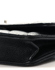 Caviar Quilted CC Turnlock Wallet On Chain WOC Black