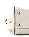 Vitello Seta Suede FF Mini Peekaboo Iconic Satchel White Ice