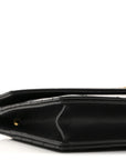 Grain De Poudre Matelasse Chevron Monogram Envelope Chain Wallet Black