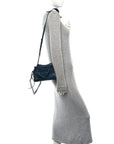 Grained Calfskin Neo Classic Silver Hardware Mini City Petrol Blue