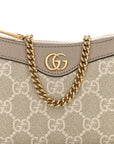 GG Supreme Monogram Textured Dollar Calfskin Web Mini Ophidia GG Handbag Beige Mystic White Oatmeal