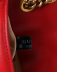 Calfskin Matelasse Mini GG Marmont Shoulder Bag Hibiscus Red