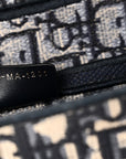 Oblique Embroidered Saddle Bag Blue