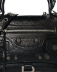 Arena Lambskin Medium Hourglass X Le Cagole Top Handle Bag Black