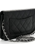 Caviar Quilted CHNL 19 Wallet On Chain WOC Black White