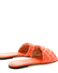 Nappa Matelasse Padded Flat Sandals 38 Orange