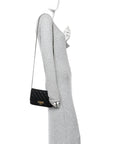 Lambskin Quilted Golden Class Wallet on Chain WOC Black