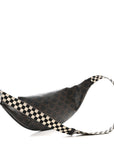 Triomphe Logo Canvas Checker Belt Bag Black