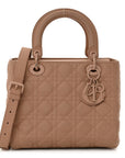 Ultra Matte Calfskin Cannage Medium Lady D1OR Beige