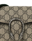 GG Supreme Web Monogram Textured Dollar Calfskin Dionysus Small Shoulder Bag Beige Ebony New Acero