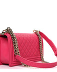 Caviar Quilted Medium Boy Flap Pink
