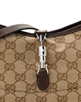 GG Supreme Grained Calfskin Medium Jackie Slim Shoulder Bag Sand Dark Brown