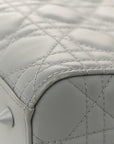 Ultra Matte Calfskin Cannage Medium Lady D1OR Grey Stone