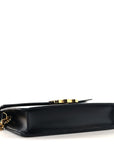 Shiny Calfskin Triomphe Margo Wallet on Chain Black