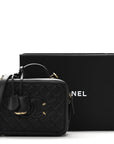 Caviar Quilted Medium CC Filigree Vanity Case Black