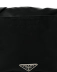Nylon Mini Flat Messenger Bag Black