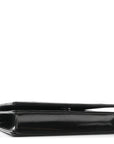 Metallic Patent Micro-Cannage D1ORama Wallet on Chain Pouch Onyx Black