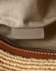 Calfskin Raffia Paulas Ibiza Pochette Bag Natural Tan