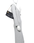 Lambskin Macrocannage D1ORStar Hobo Bag Black