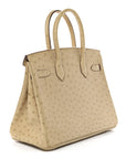 Ostrich Birkin 30 Parchemin