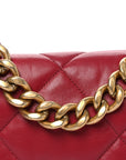 Lambskin Quilted Large CHNL 19 Flap Red