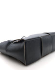 Nappa Maxi Intrecciato Medium Arco Tote Black Tan