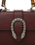 Dollar Calfskin Crystal Web Mini Dionysus Bamboo Top Handle Bag Vintage Bordeaux Black Diamond