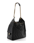 Caviar Quilted Medium CHNL 25 Handbag Black