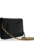 Caviar Quilted Wallet on Chain WOC Black