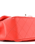 Lambskin Quilted Mini Rectangular Flap Red