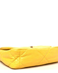 Shiny Goatskin Quilted Medium CHNL 19 Flap Yellow