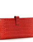 Shiny Alligator Bearn Wallet Geranium