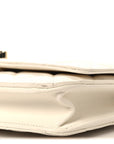 Lambskin Enamel Quilted Pearl Crush Wallet On Chain WOC White