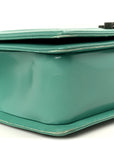 Glazed Calfskin Medium Boy Flap Green