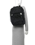 Tessuto Nylon Montagna Double Buckle Backpack Black