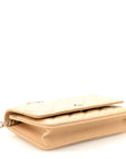 Caviar Quilted Wallet on Chain WOC Beige