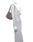 Nappa Intreccio Mini Cobble Shoulder Bag Taupe Grey