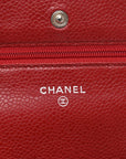Caviar Quilted Wallet on Chain WOC Red