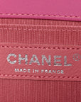 Patent Tweed Medium Boy Flap Fuchsia