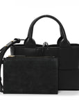 Grained Calfskin Intrecciato Mini Arco Tote Black